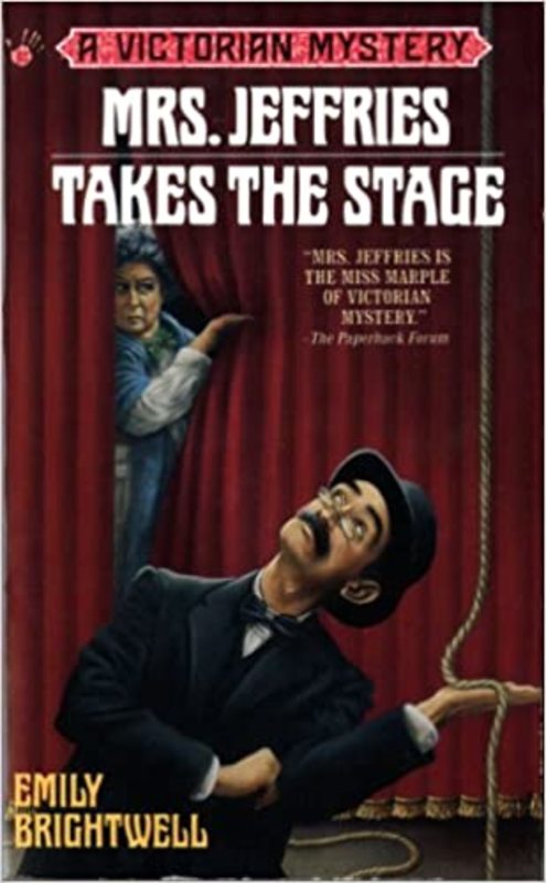 Book cover for "Mrs. Jeffries Takes the Stage" by Emily Brightwell
