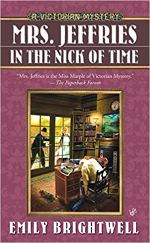 Book cover for "Mrs. Jeffries in the Nick of Time" by Emily Brightwell
