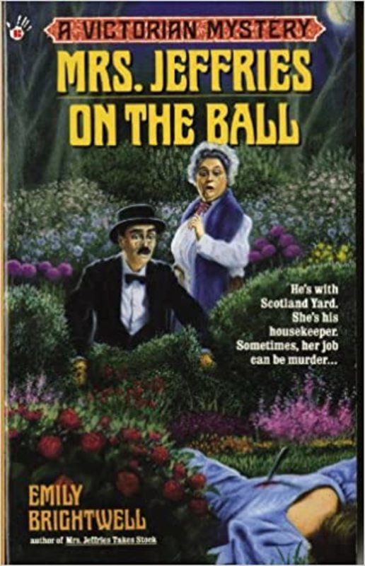 Book cover for "Mrs. Jeffries on the Ball" by Emily Brightwell