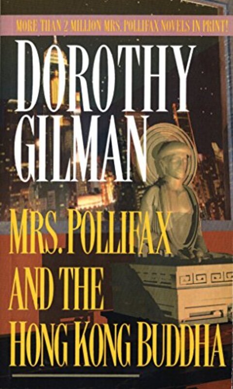 Book cover for "Mrs. Pollifax and the Hong Kong Buddha" by Dorothy Gilman