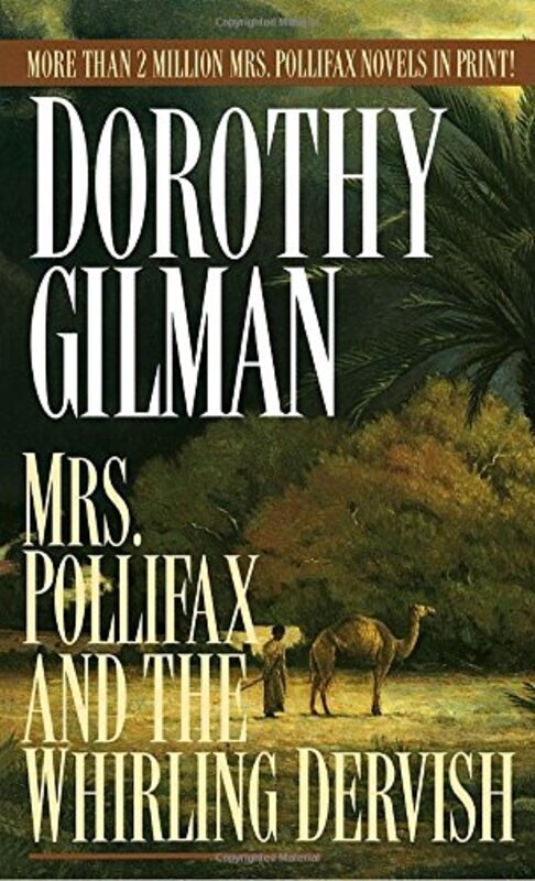 Book cover for "Mrs. Pollifax and the Whirling Dervish" by Dorothy Gilman