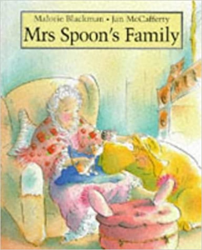 Book cover for "Mrs. Spoon's Family" by Malorie Blackman