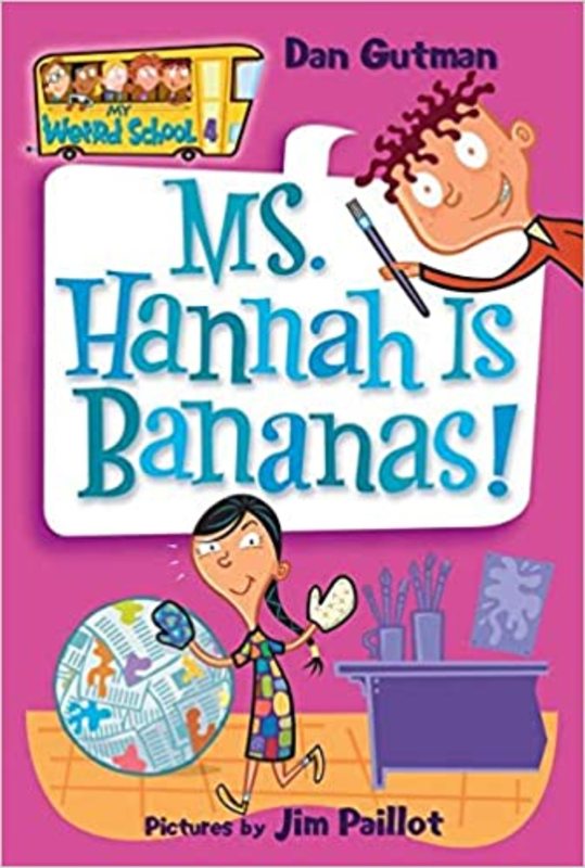 Book cover for "Ms. Hannah Is Bananas!" by Dan Gutman