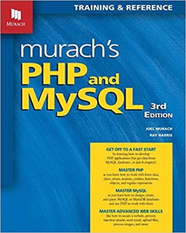 Book cover for "Murach's PHP and MySQL" by Joel Murach