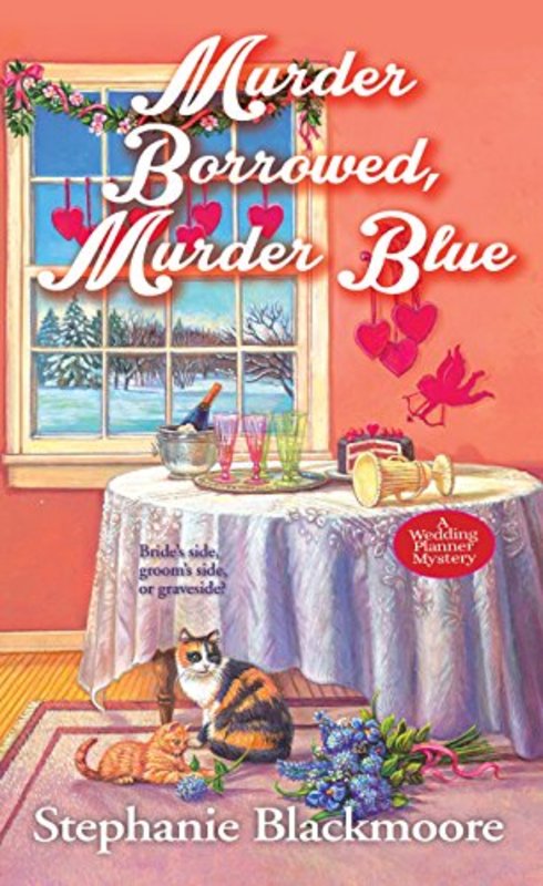 Book cover for "Murder Borrowed, Murder Blue" by Stephanie Blackmoore