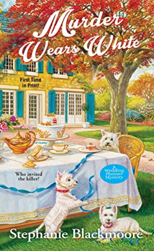 Book cover for "Murder Wears White" by Stephanie Blackmoore