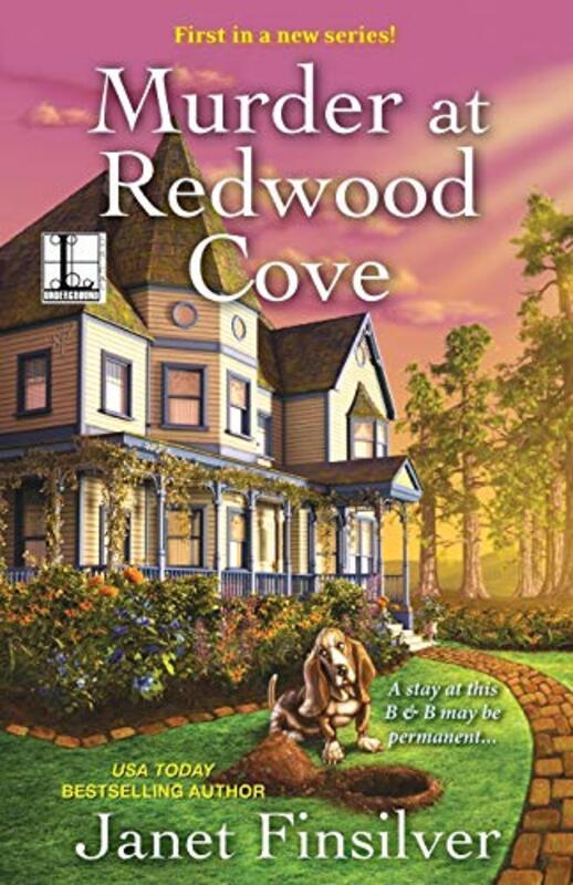 Book cover for "Murder at Redwood Cove" by Janet Finsilver