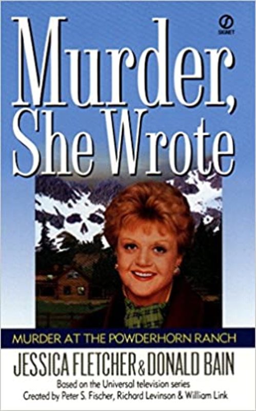 Book cover for "Murder at the Powderhorn Ranch" by Jessica Fletcher