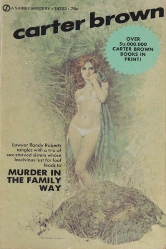 Book cover for "Murder in Family Way" by Carter Brown
