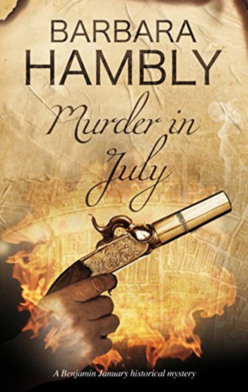 Book cover for "Murder in July" by Barbara Hambly