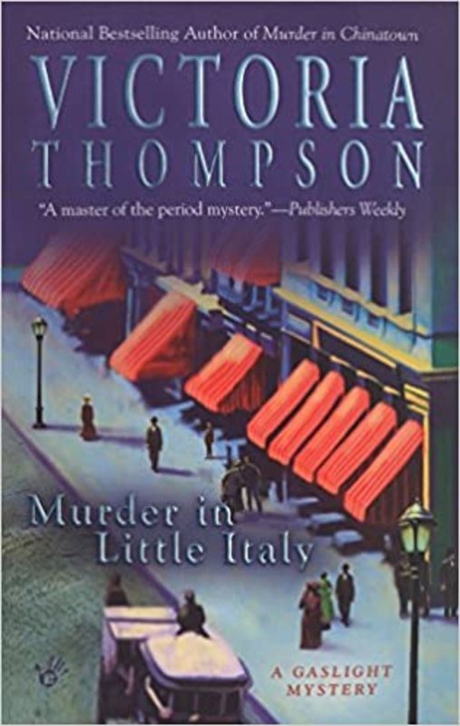 Book cover for "Murder in Little Italy" by Victoria Thompson