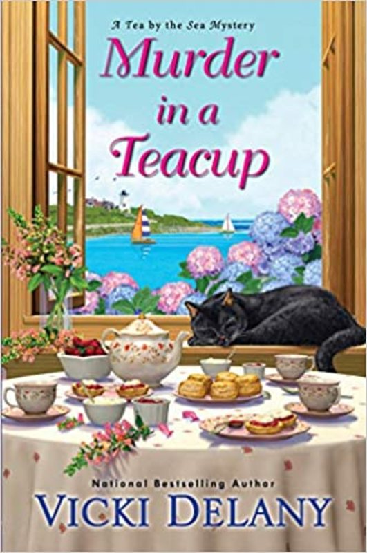 Book cover for "Murder in a Teacup" by Vicki Delany