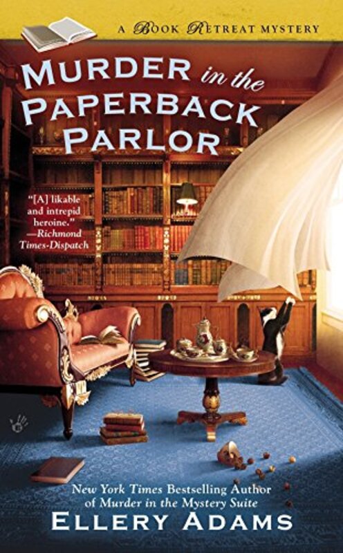 Book cover for "Murder in the Paperback Parlor" by Ellery Adams