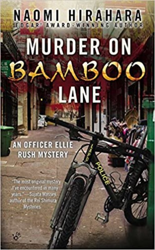 Book cover for "Murder on Bamboo Lane" by Naomi Hirahara
