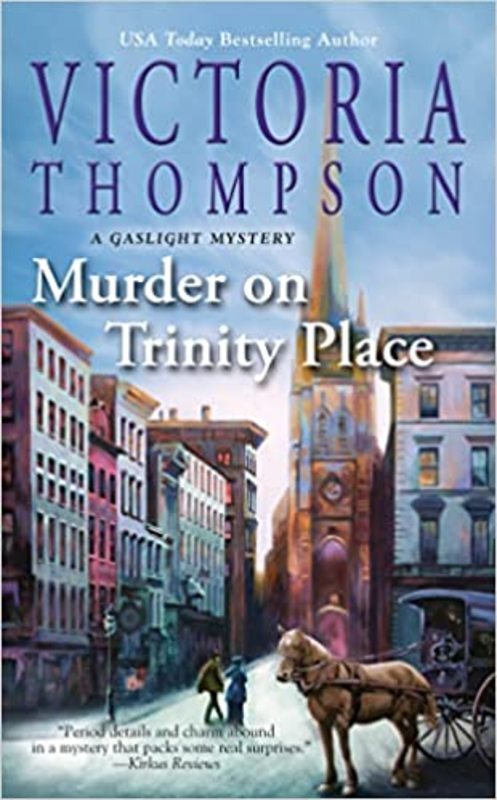 Book cover for "Murder on Trinity Place" by Victoria Thompson