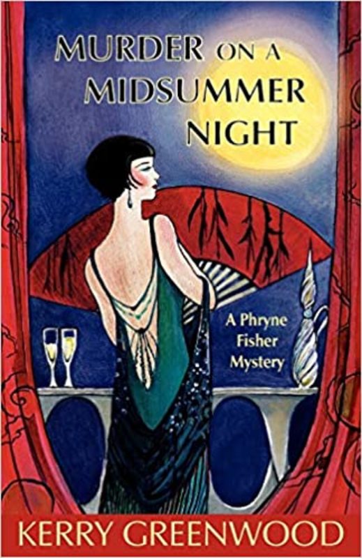 Book cover for "Murder on a Midsummer Night" by Kerry Greenwood
