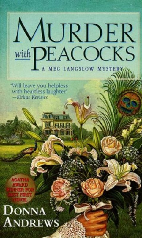 Book cover for "Murder with Peacocks" by Donna Andrews