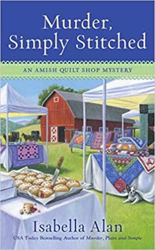 Book cover for "Murder, Simply Stitched" by Isabella Alan