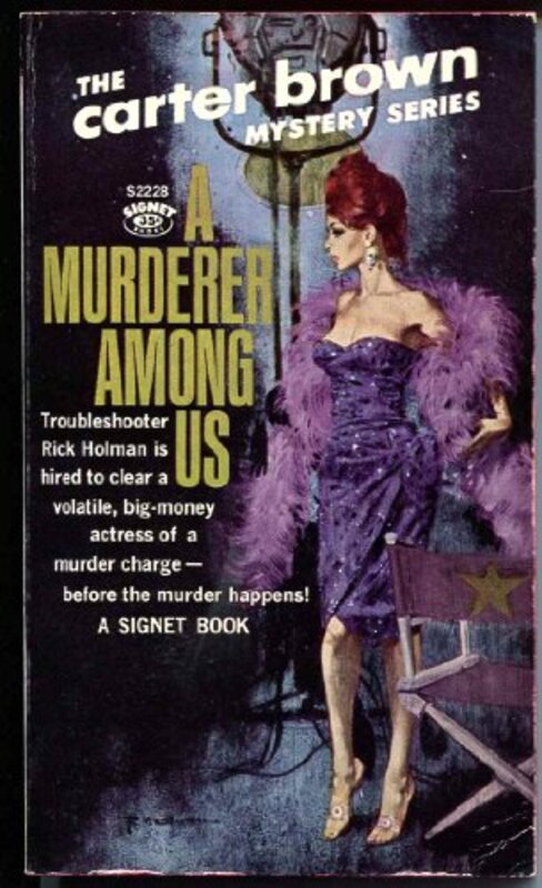 Book cover for "Murderer Among Us" by Carter Brown