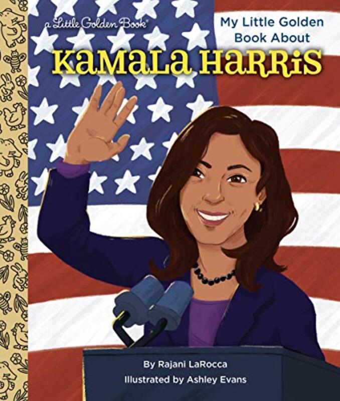 Book cover for "My Little Golden Book about Kamala Harris" by Rajani LaRocca