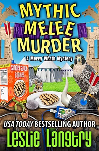 Book cover for "Mythic Melee Murder" by Leslie Langtry