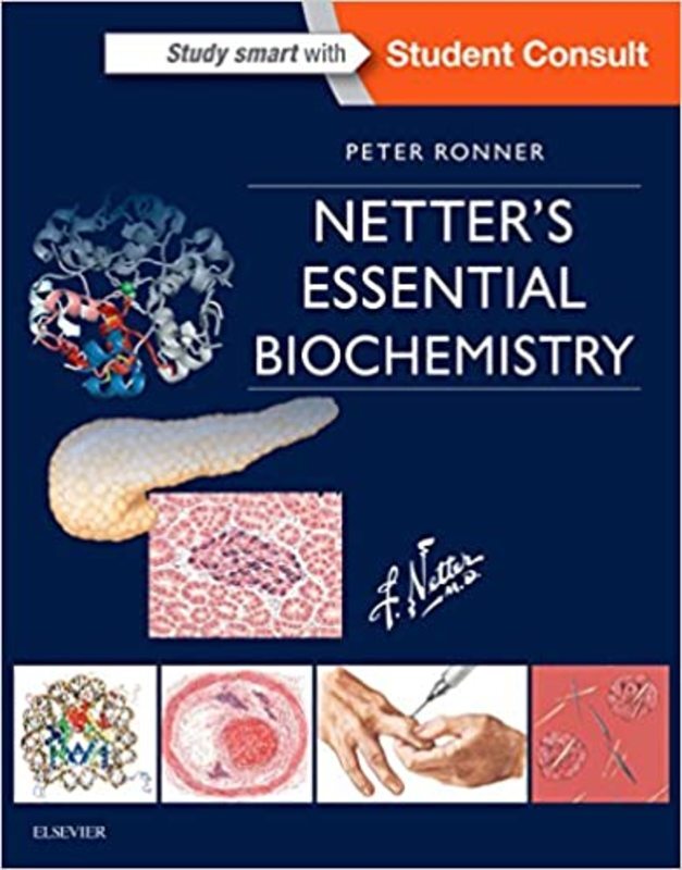 Book cover for "Netter's Essential Biochemistry" by Peter Ronner