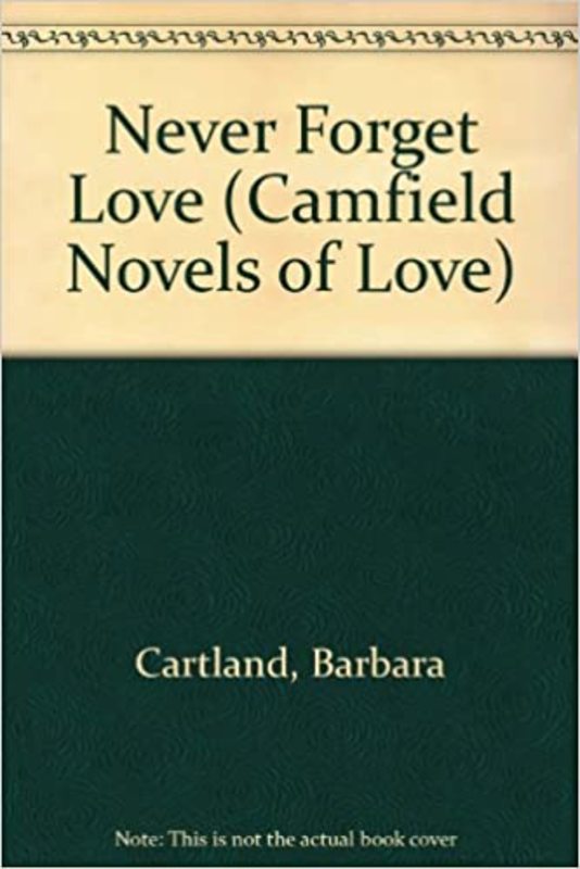 Book cover for "Never Forget Love" by Barbara Cartland