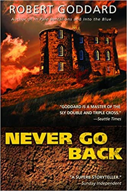 Book cover for "Never Go Back" by Robert Goddard