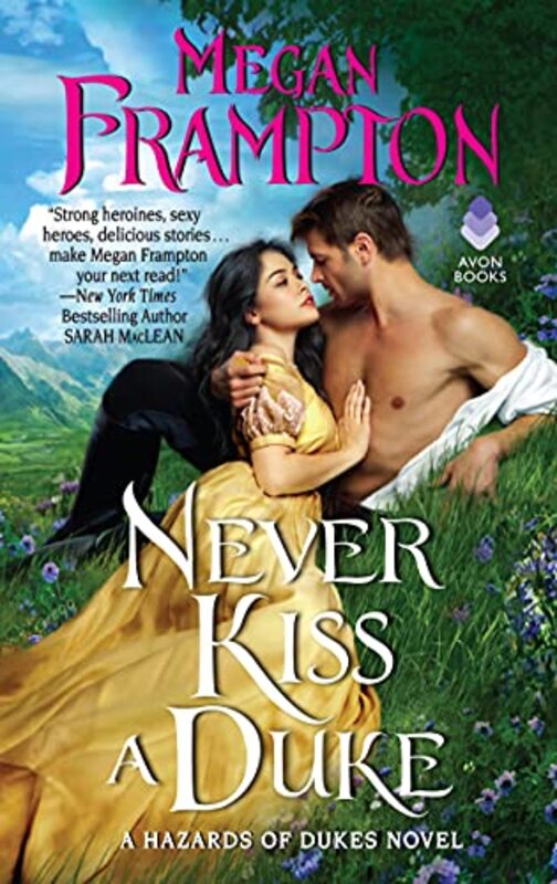 Book cover for "Never Kiss a Duke" by Megan Frampton