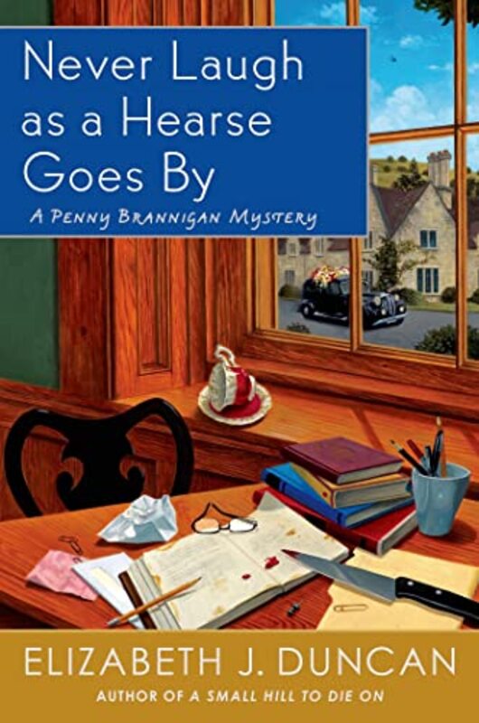Book cover for "Never Laugh As a Hearse Goes By" by Elizabeth J Duncan
