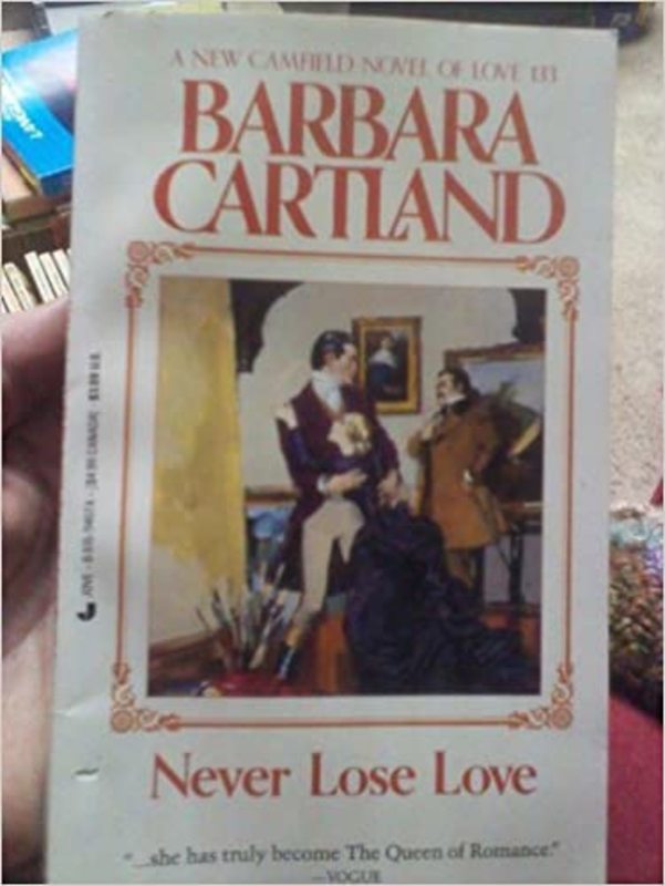 Book cover for "Never Lose Love" by Barbara Cartland