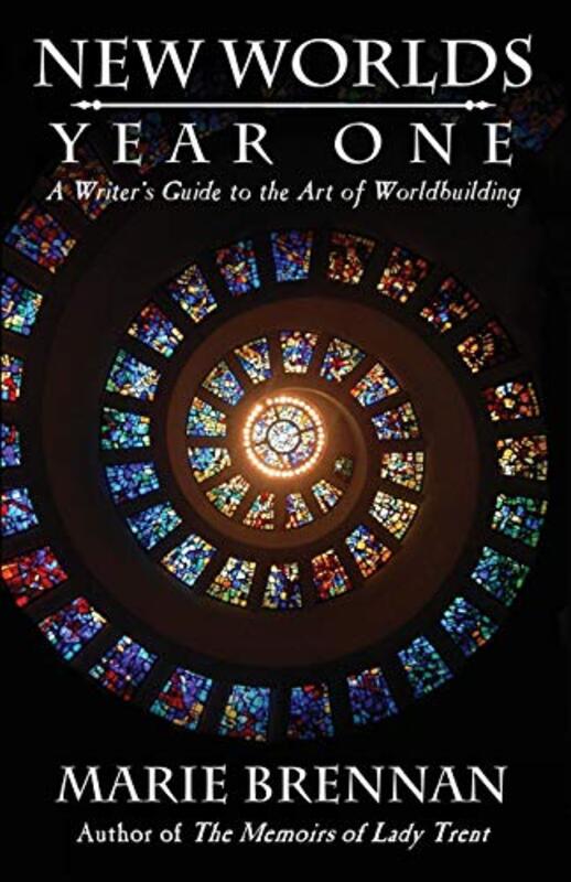 Book cover for "New Worlds, Year One" by Marie Brennan