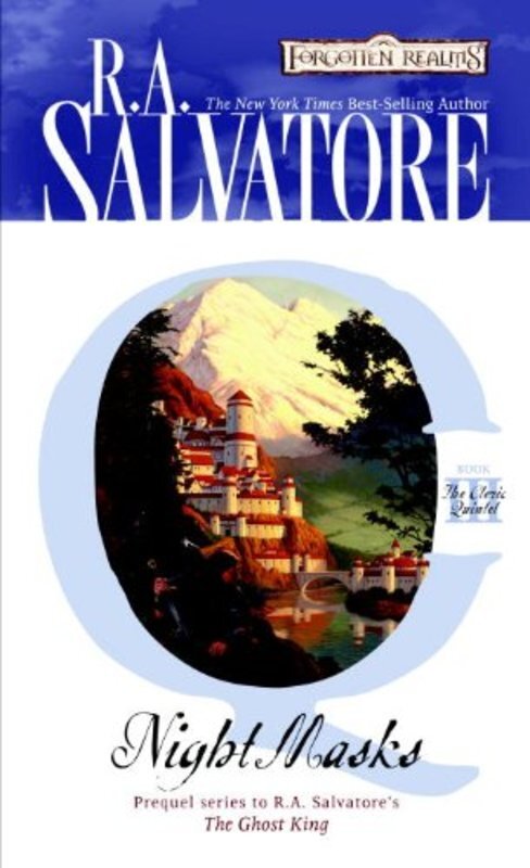 Book cover for "Night Masks" by R.A. Salvatore