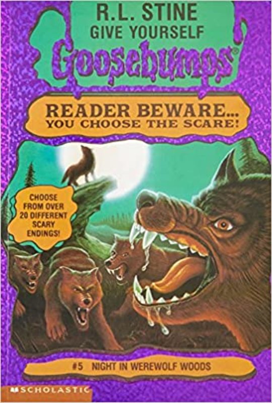 Book cover for "Night in Werewolf Woods" by R.L. Stine