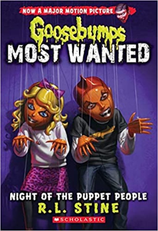 Book cover for "Night of the Puppet People" by R.L. Stine