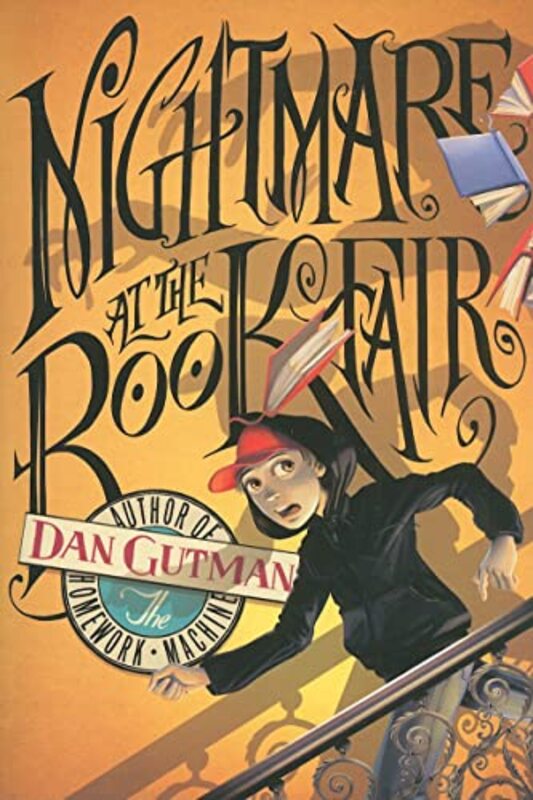 Book cover for "Nightmare at the Book Fair" by Dan Gutman