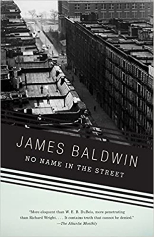 Book cover for "No Name in the Street" by James Baldwin