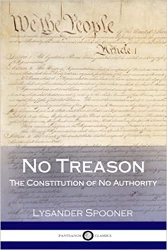 Book cover for "No Treason" by Lysander Spooner
