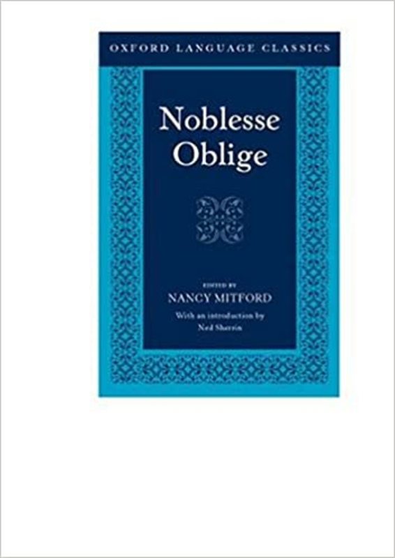 Book cover for "Noblesse Oblige" by Nancy Mitford