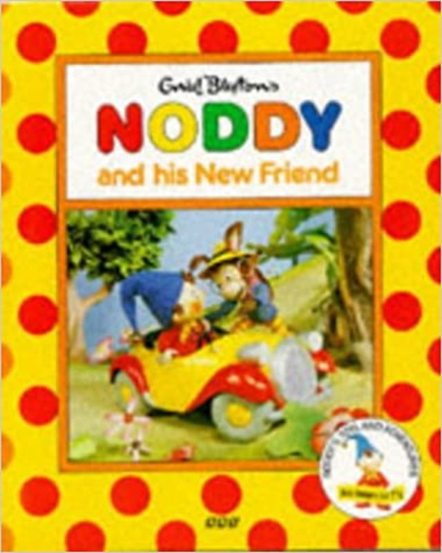 Book cover for "Noddy And His New Friend" by Enid Blyton