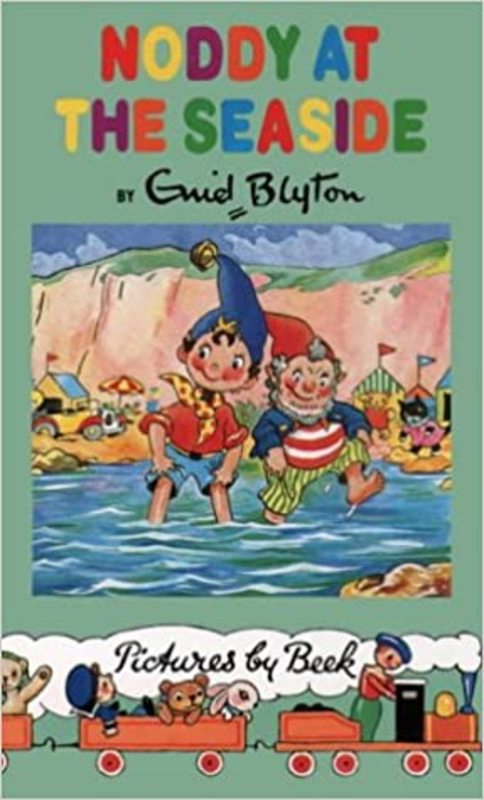 Book cover for "Noddy At The Seaside" by Enid Blyton