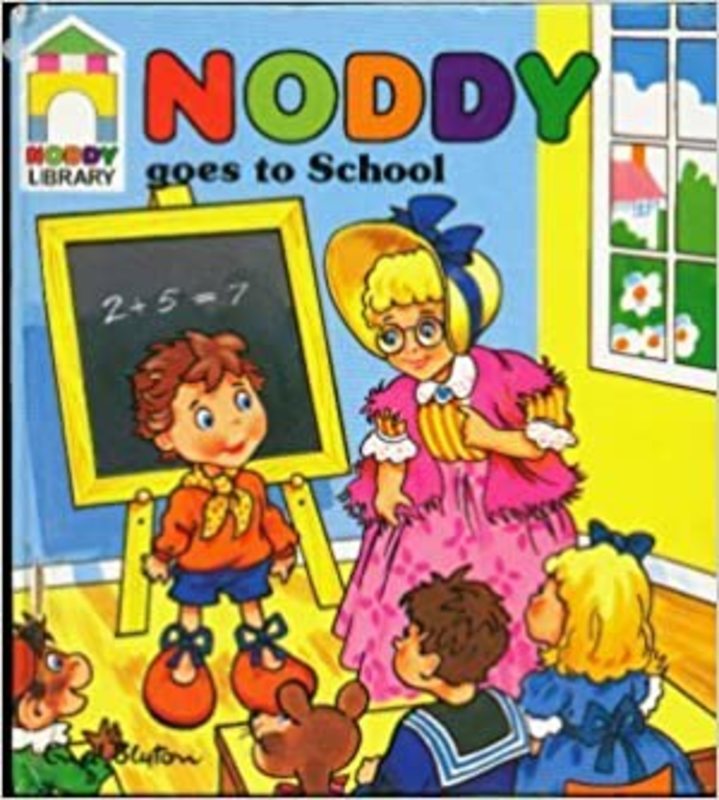 Book cover for "Noddy Goes To School" by Enid Blyton
