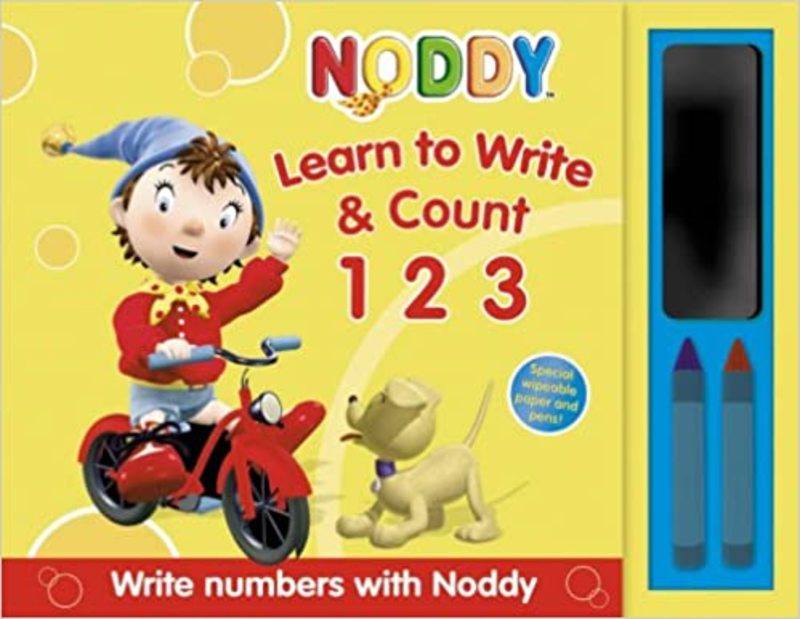 Book cover for "Noddy Learn to Write and Count 123" by Enid Blyton