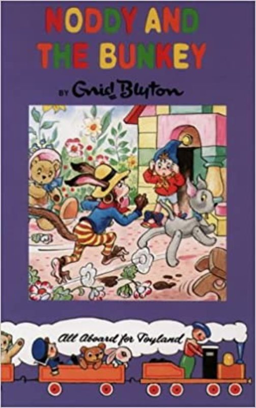 Book cover for "Noddy and the Bunkey" by Enid Blyton