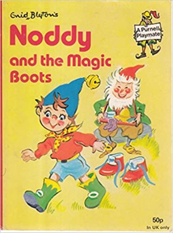Book cover for "Noddy and the Magic Boots" by Enid Blyton