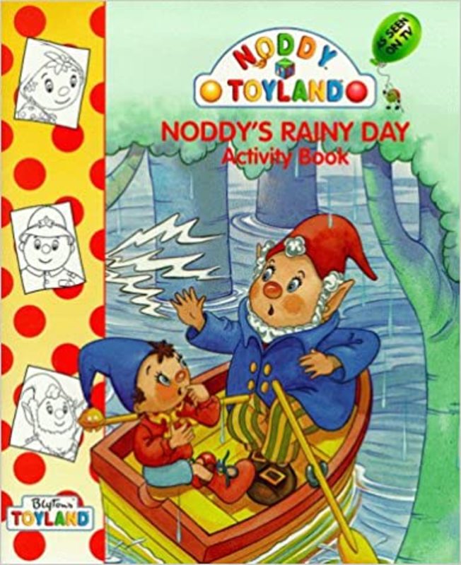 Book cover for "Noddy's Rainy Day Activity Book" by Enid Blyton