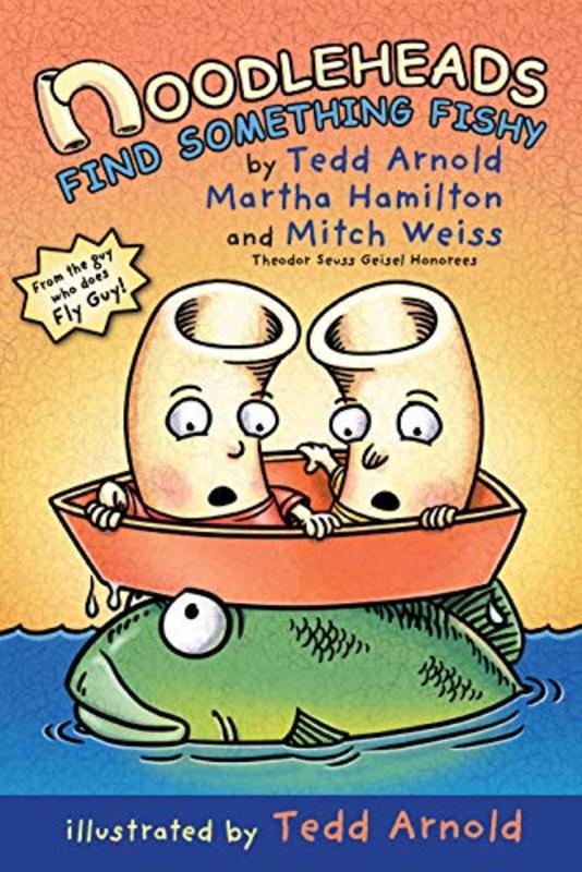 Book cover for "Noodleheads Find Something Fishy" by Tedd Arnold