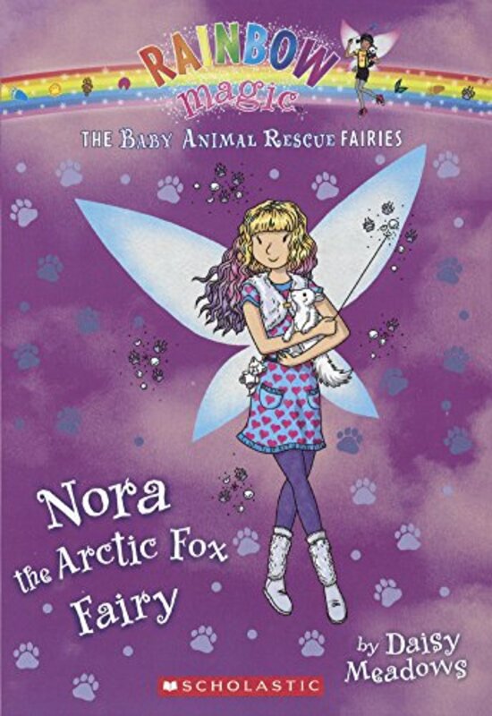 Book cover for "Nora the Arctic Fox Fairy" by Daisy Meadows