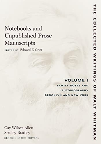 Book cover for "Notebooks and Unpublished Prose Manuscripts" by Walt Whitman