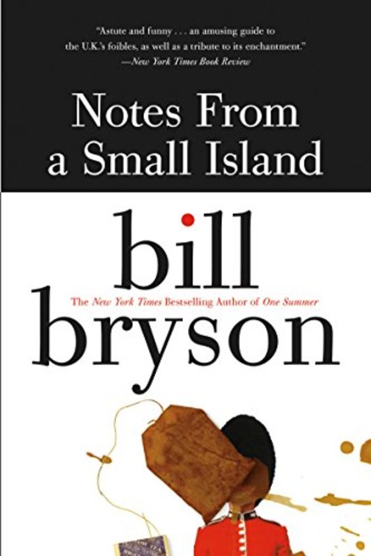 Book cover for "Notes from a Small Island" by Bill Bryson
